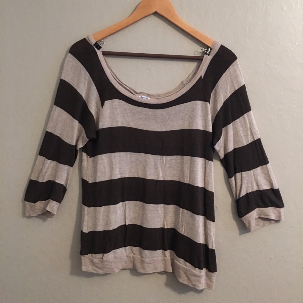 Brown and tan striped shirt